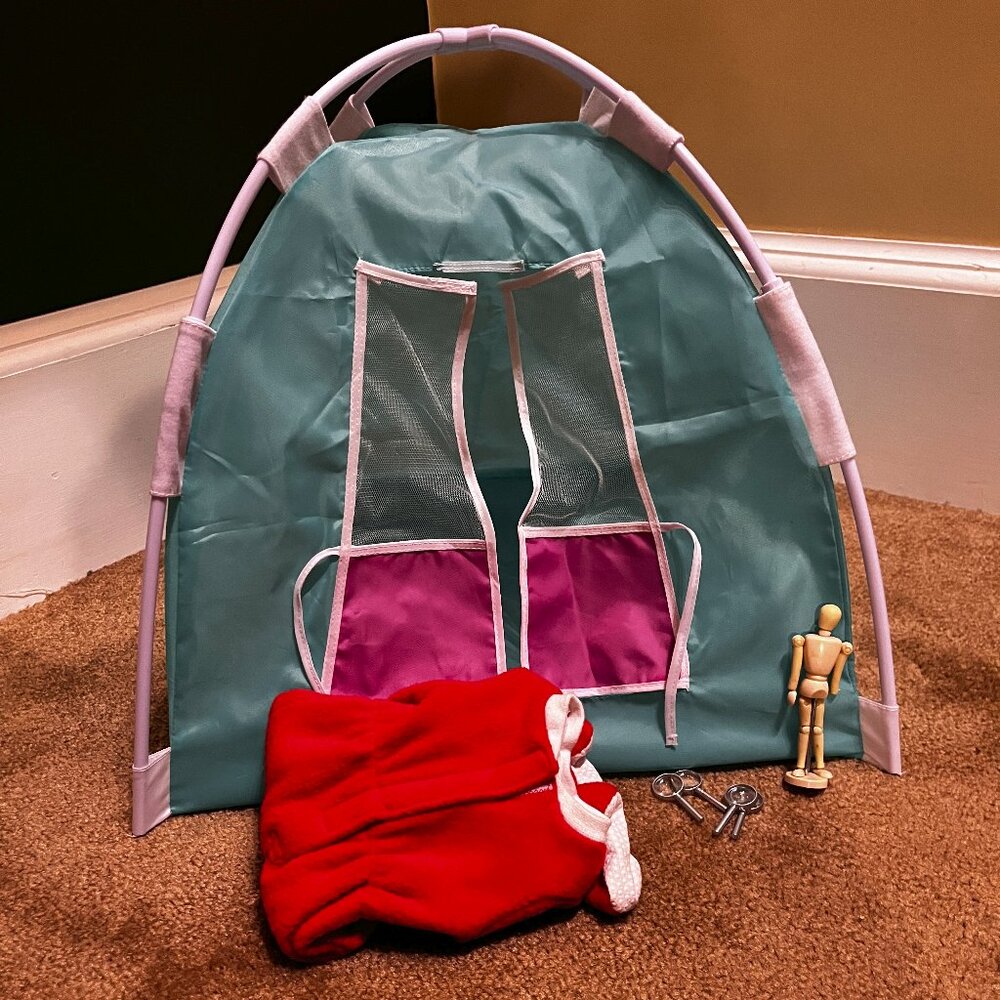Our Generation 18” Doll tent plus pj's & misc.
